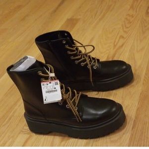 Pull & Bear platform boots with lace detail